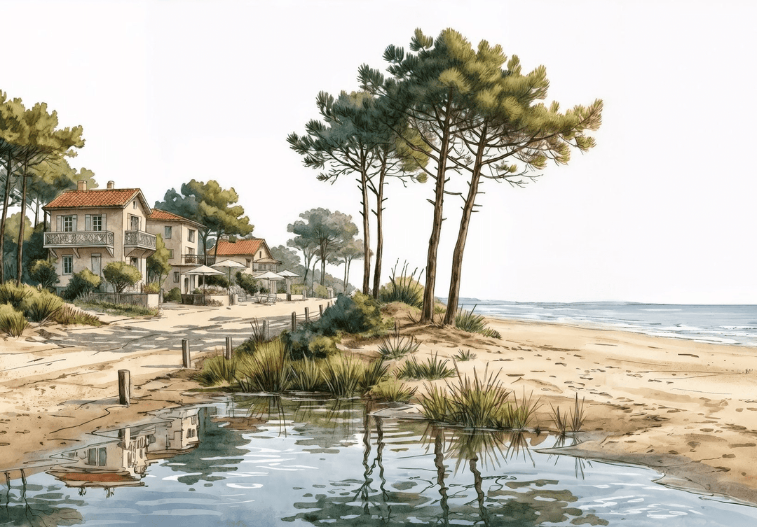 Balade au Cap Ferret - Illulart: Papier peint panoramique
