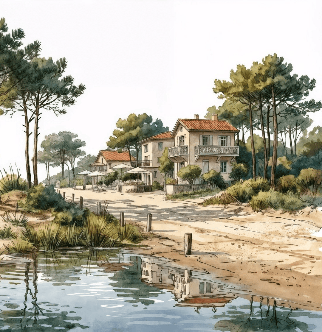 Balade au Cap Ferret - Illulart: Papier peint panoramique