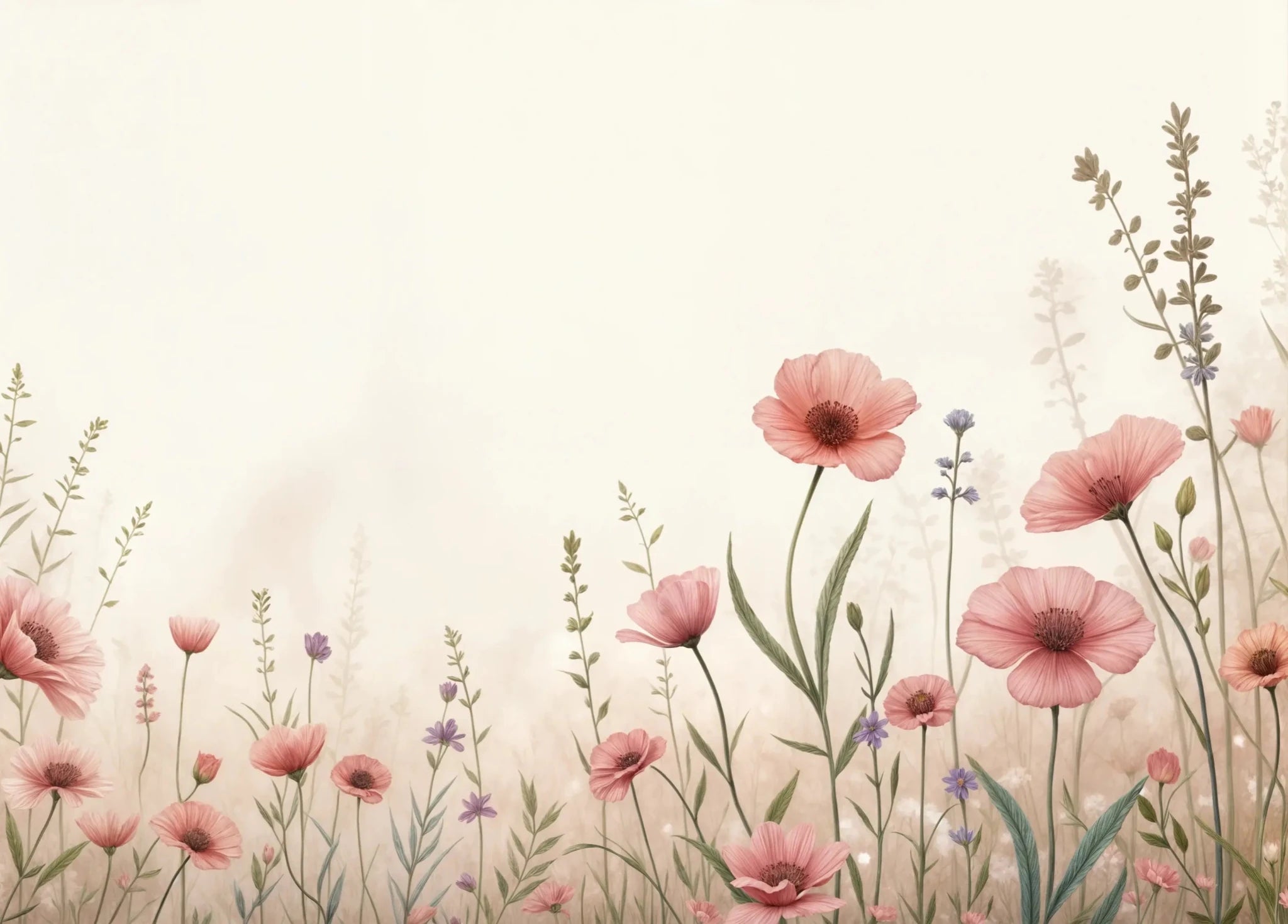 Balade botanique : un jardin fleuri en papier peint