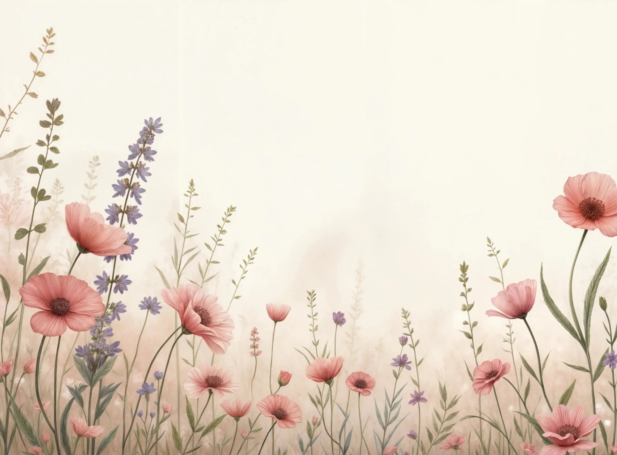 Balade botanique : un jardin fleuri en papier peint