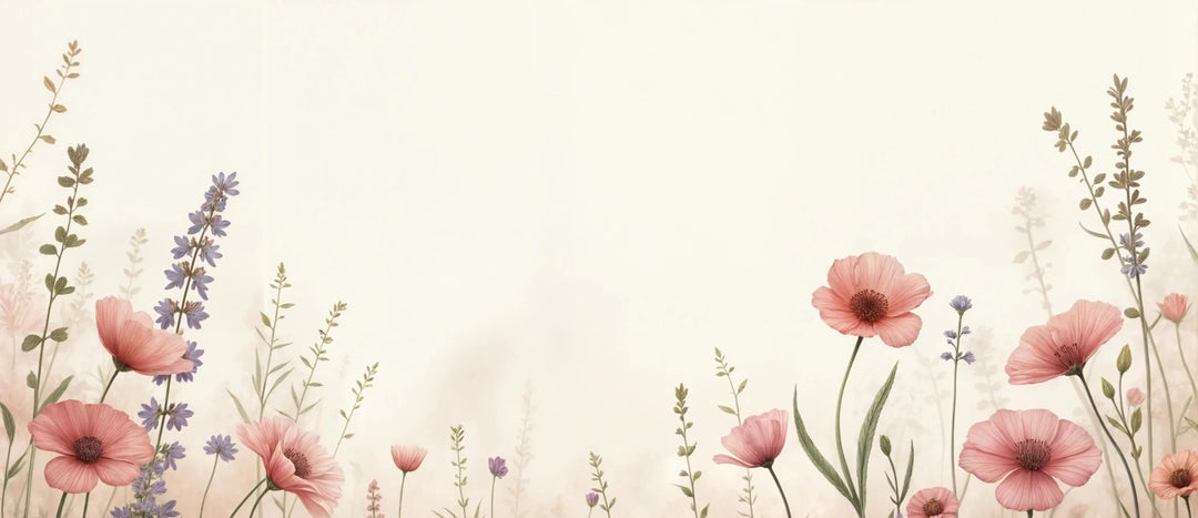 Balade botanique : un jardin fleuri en papier peint - Illulart: Papier peint panoramique