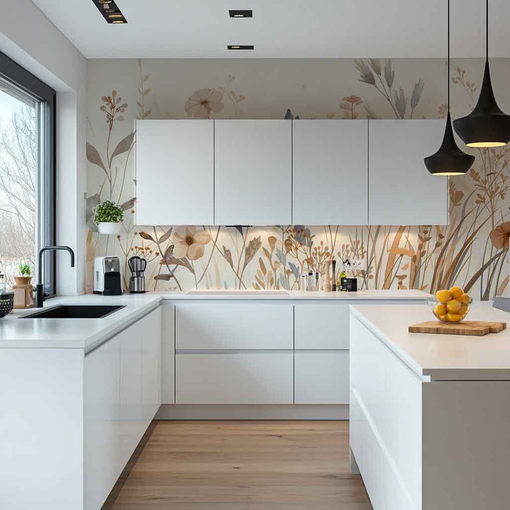 Bouquet Sauvage : Papier Peint Panoramique aux Fleurs Pastel - Illulart: Papier peint panoramique