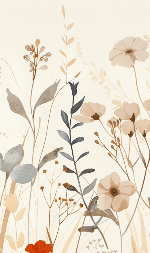 Bouquet Sauvage : Papier Peint Panoramique aux Fleurs Pastel - Illulart: Papier peint panoramique
