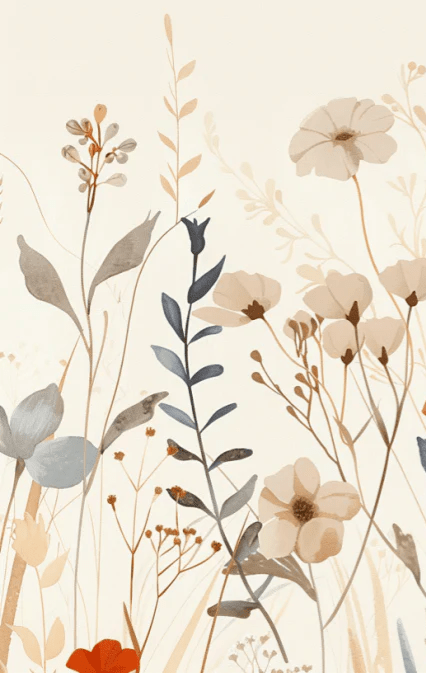 Bouquet Sauvage : Papier Peint Panoramique aux Fleurs Pastel - Illulart: Papier peint panoramique