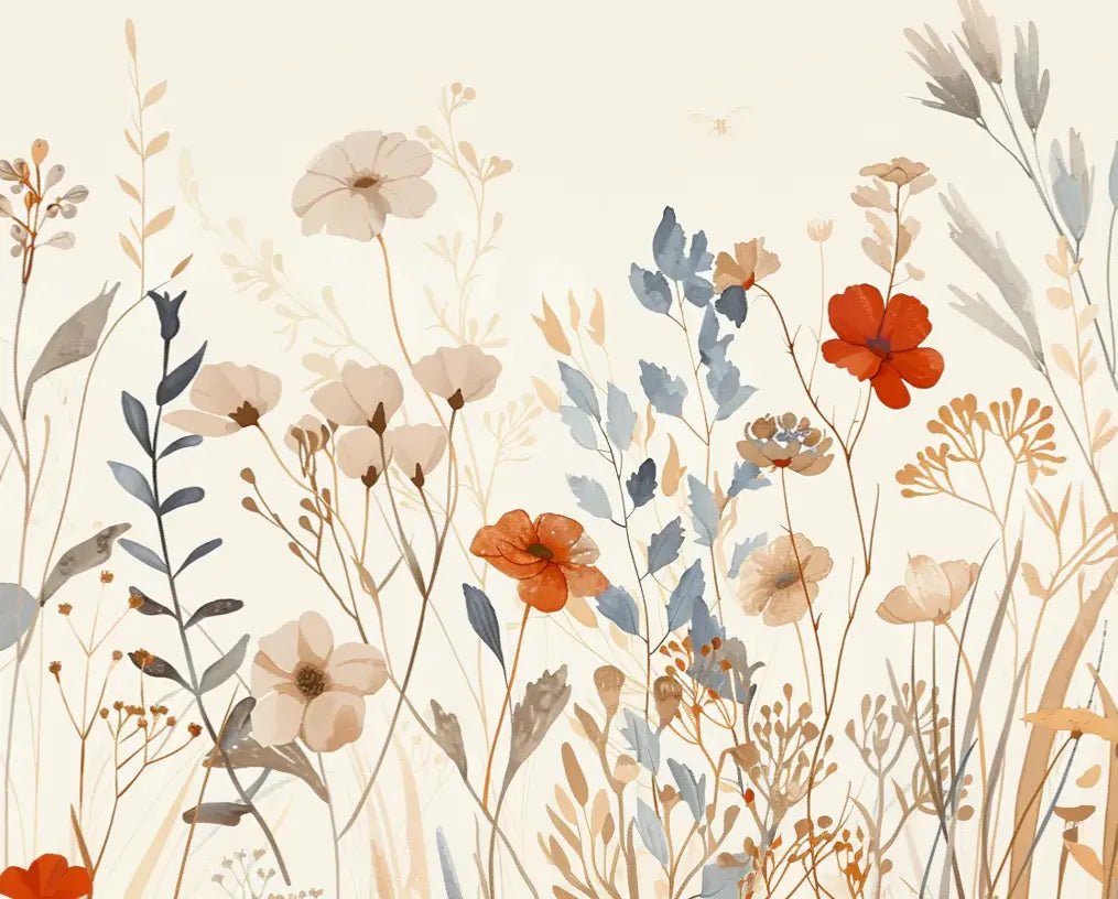 Bouquet Sauvage : Papier Peint Panoramique aux Fleurs Pastel