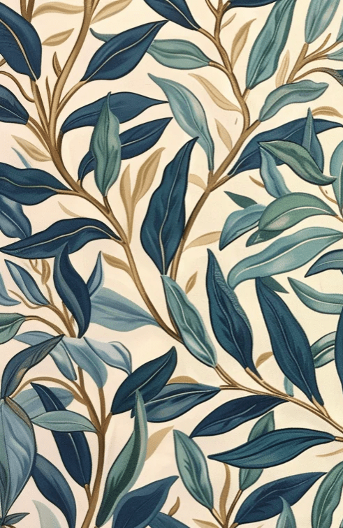 Branches d'émeraude : inspiration William Morris - Illulart: Papier peint panoramique
