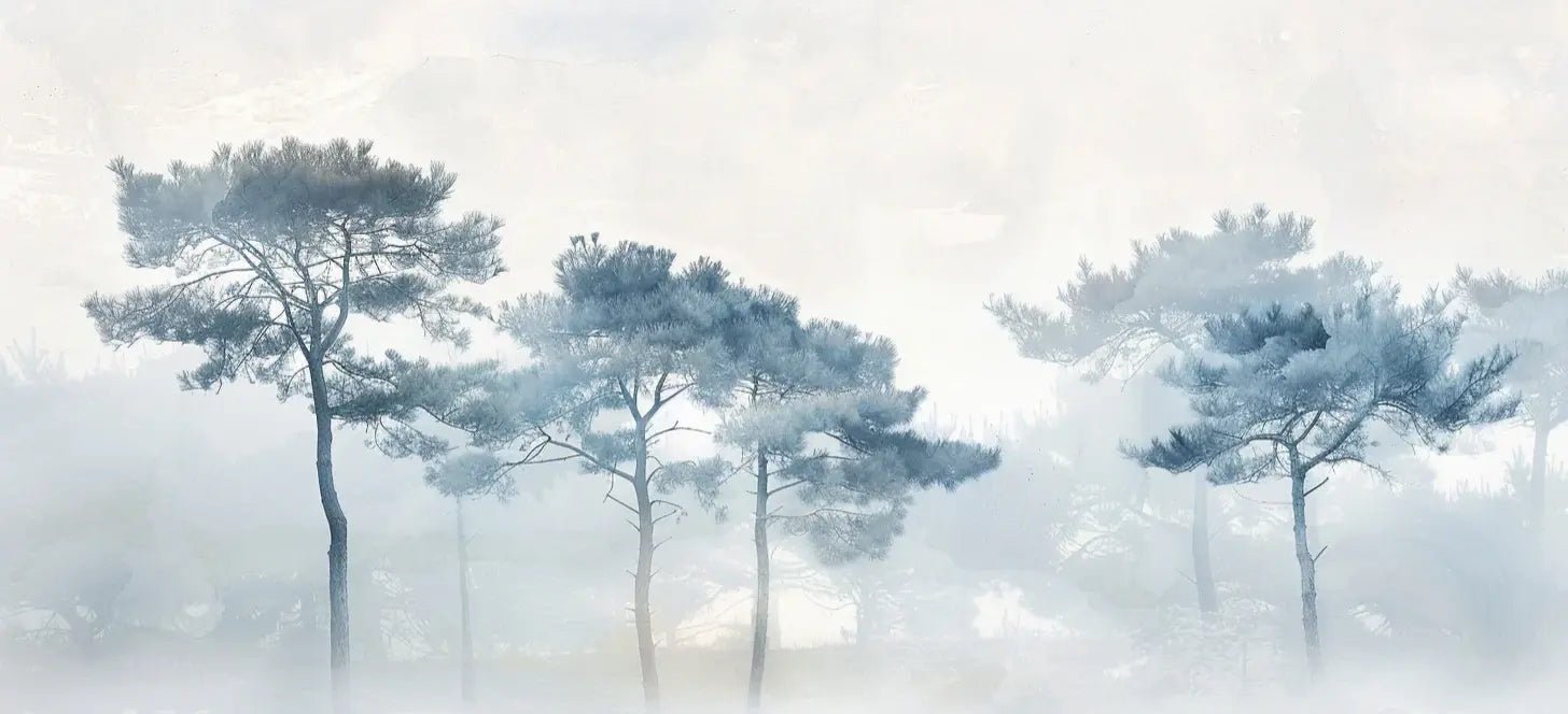 Brises d'Arbres Bleutés - Illulart: Papier peint panoramique