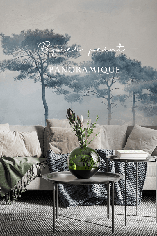 Brises d'Arbres Bleutés - Illulart: Papier peint panoramique