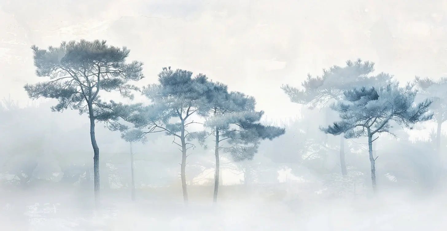 Brises d'Arbres Bleutés - Illulart: Papier peint panoramique