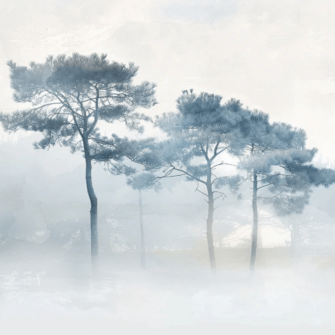 Brises d'Arbres Bleutés - Illulart: Papier peint panoramique