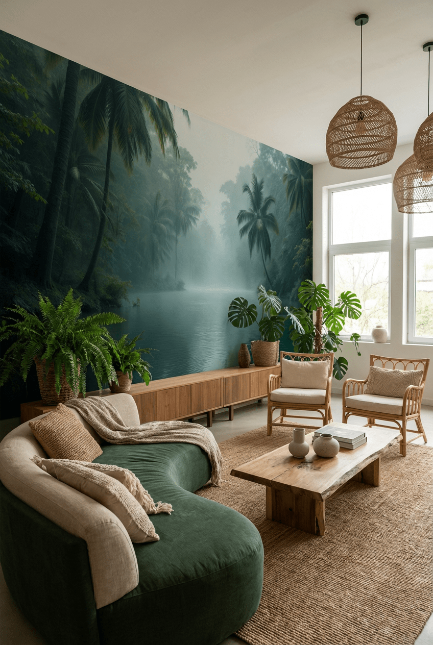 Brume Amazonienne - Illulart: Papier peint panoramique