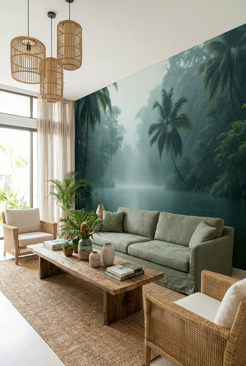 Brume Amazonienne - Illulart: Papier peint panoramique