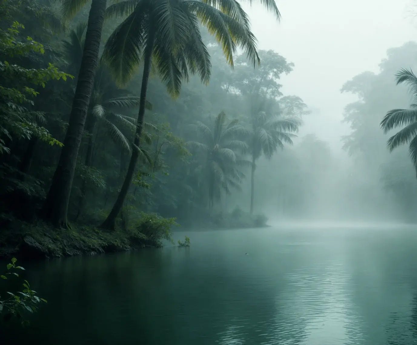 Brume Amazonienne : L’Appel de la Nature Intacte – Papier Peint Panoramique - Illulart: Papier peint panoramique