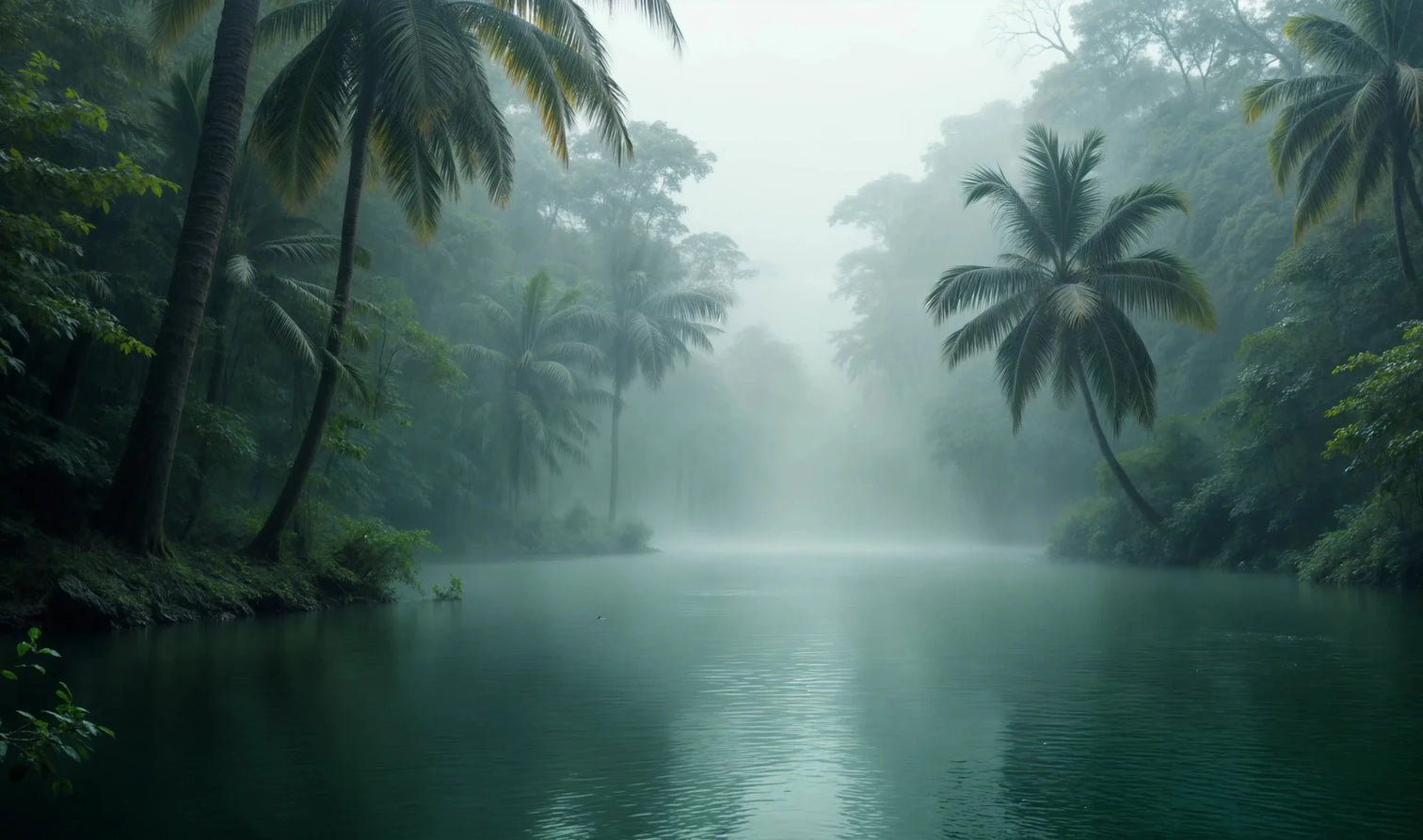 Brume Amazonienne : L’Appel de la Nature Intacte – Papier Peint Panoramique - Illulart: Papier peint panoramique