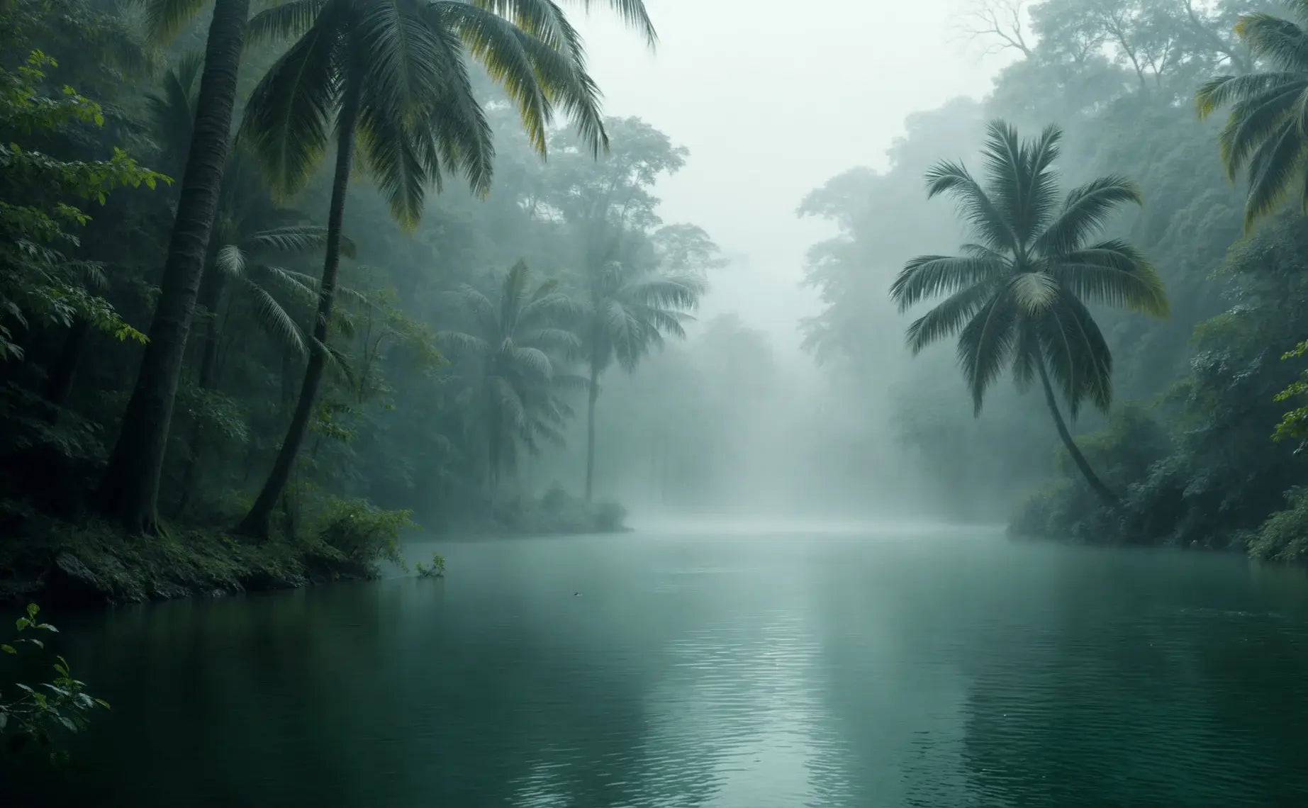 Brume Amazonienne : L’Appel de la Nature Intacte – Papier Peint Panoramique - Illulart: Papier peint panoramique