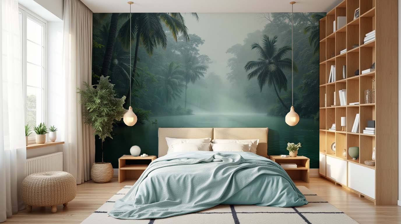 Brume Amazonienne : L’Appel de la Nature Intacte – Papier Peint Panoramique - Illulart: Papier peint panoramique