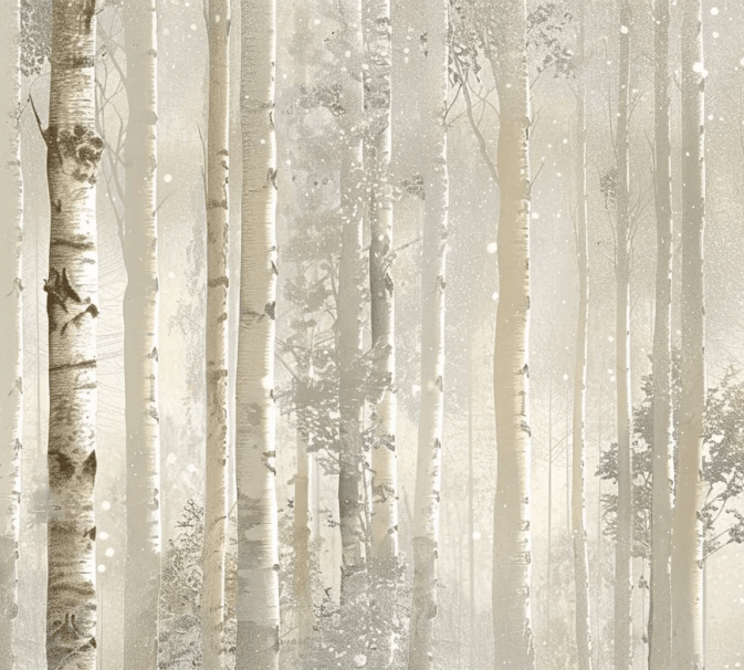 Brume de Bouleaux - Papier Peint Panoramique - Illulart: Papier peint panoramique