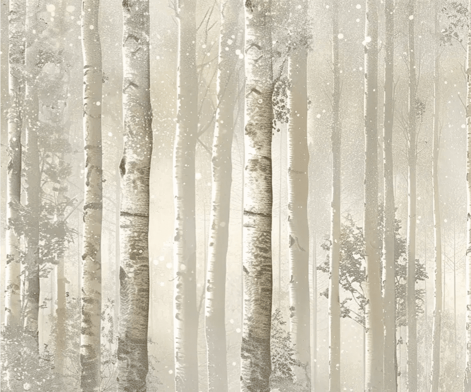Brume de Bouleaux - Papier Peint Panoramique - Illulart: Papier peint panoramique