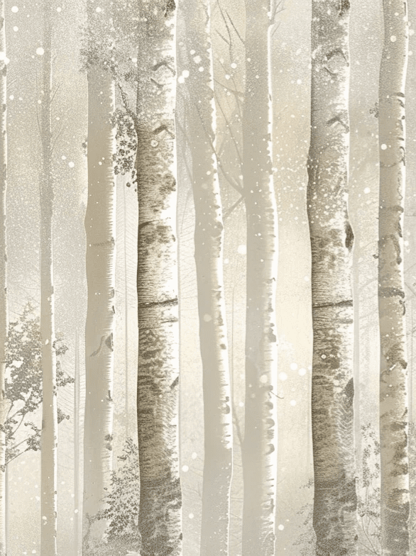 Brume de Bouleaux - Papier Peint Panoramique - Illulart: Papier peint panoramique
