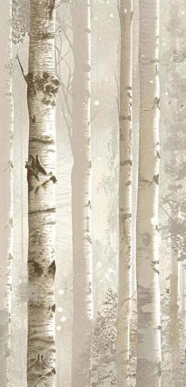 Brume de Bouleaux - Papier Peint Panoramique - Illulart: Papier peint panoramique