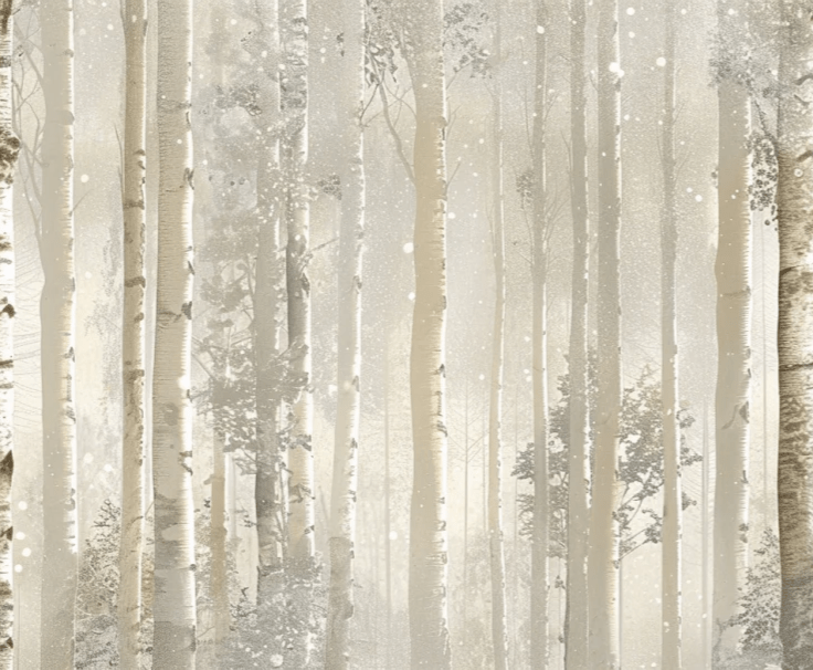 Brume de Bouleaux - Papier Peint Panoramique - Illulart: Papier peint panoramique