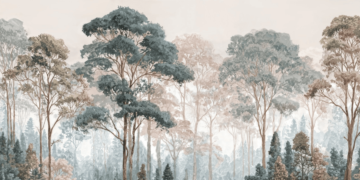 Brume pastel au lever du jour - Illulart: Papier peint panoramique