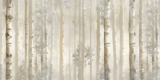 Birch Mist - Panoramic Wallpaper