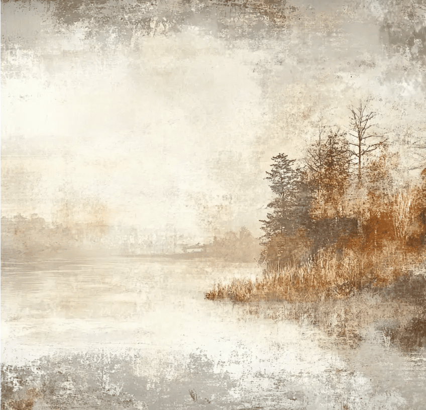 Brumes d’Automne - Papier Peint Panoramique Forêt Brumeuse - Illulart: Papier peint panoramique
