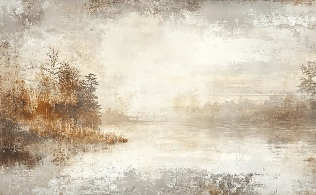 Brumes d’Automne - Papier Peint Panoramique Forêt Brumeuse - Illulart: Papier peint panoramique