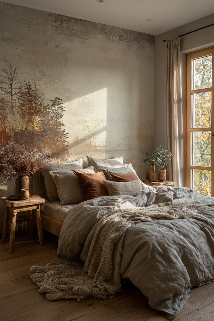 Brumes d’Automne - Papier Peint Panoramique Forêt Brumeuse - Illulart: Papier peint panoramique