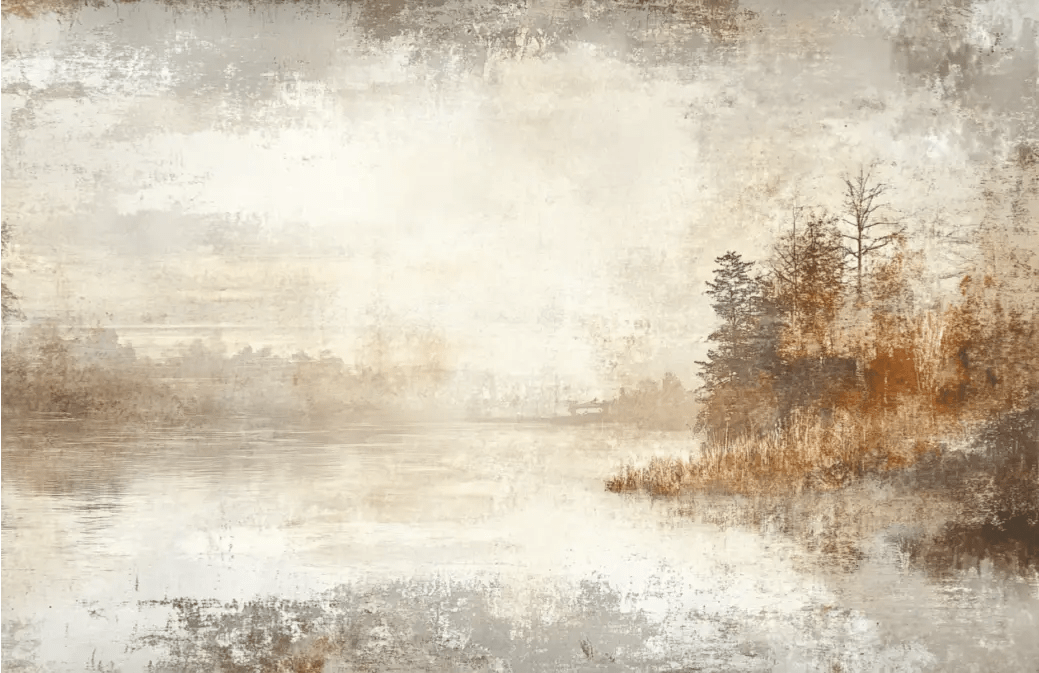 Brumes d’Automne - Papier Peint Panoramique Forêt Brumeuse - Illulart: Papier peint panoramique