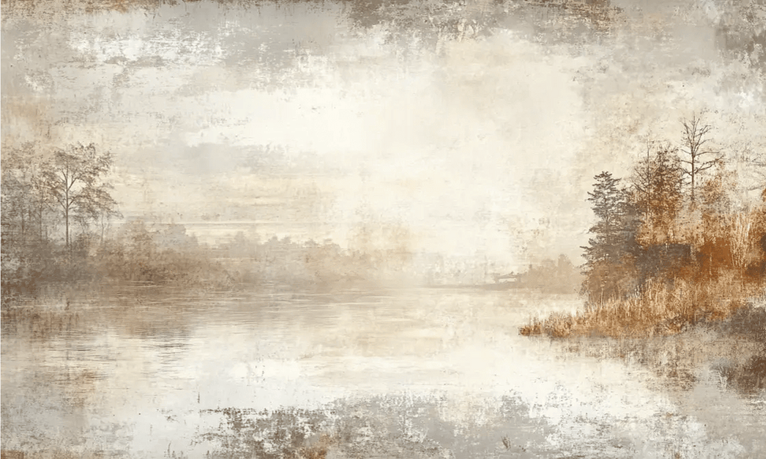 Brumes d’Automne - Papier Peint Panoramique Forêt Brumeuse - Illulart: Papier peint panoramique