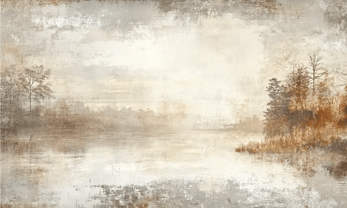 Brumes d’Automne - Papier Peint Panoramique Forêt Brumeuse - Illulart: Papier peint panoramique