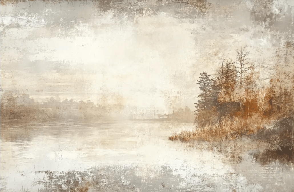 Brumes d’Automne - Papier Peint Panoramique Forêt Brumeuse - Illulart: Papier peint panoramique