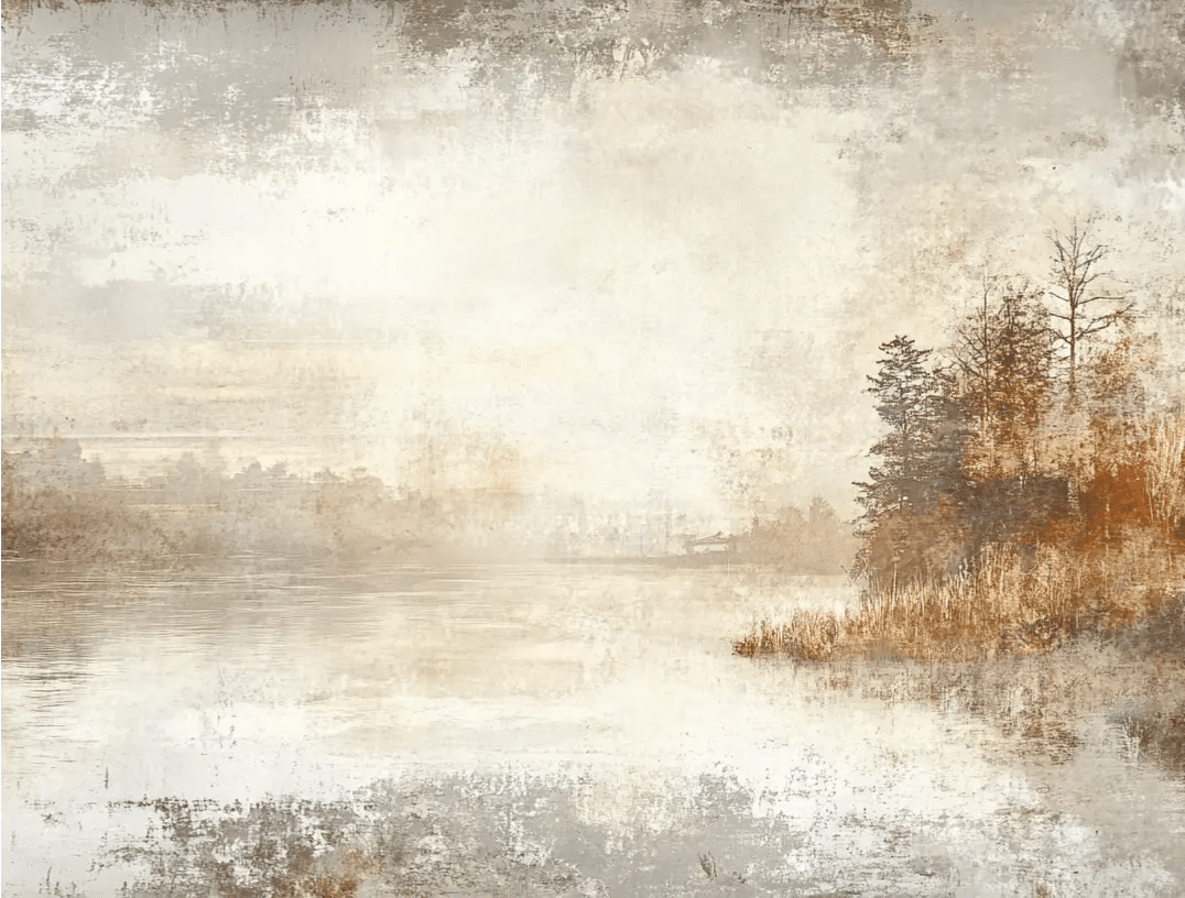 Brumes d’Automne - Papier Peint Panoramique Forêt Brumeuse - Illulart: Papier peint panoramique
