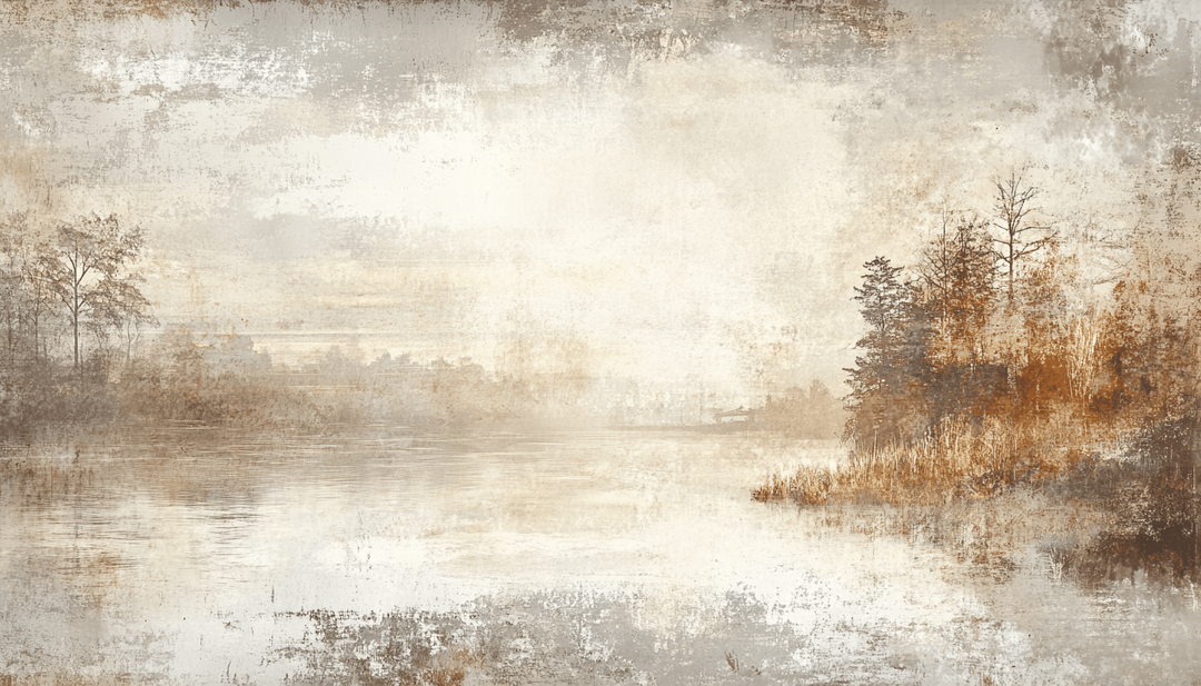 Brumes d’Automne - Papier Peint Panoramique Forêt Brumeuse - Illulart: Papier peint panoramique