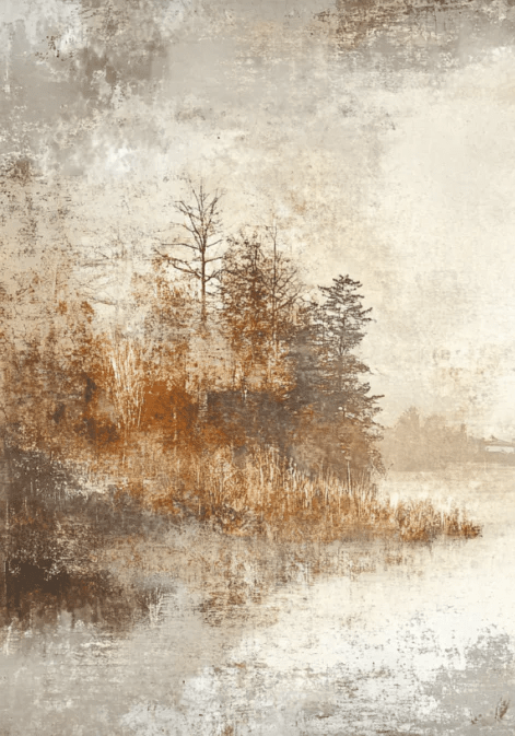 Brumes d’Automne - Papier Peint Panoramique Forêt Brumeuse - Illulart: Papier peint panoramique