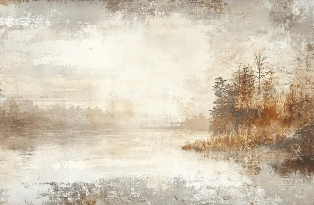 Brumes d’Automne - Papier Peint Panoramique Forêt Brumeuse - Illulart: Papier peint panoramique