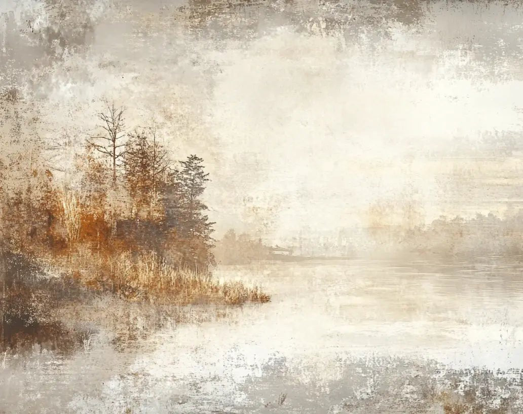 Brumes d’Automne - Papier Peint Panoramique Forêt Brumeuse - Illulart: Papier peint panoramique