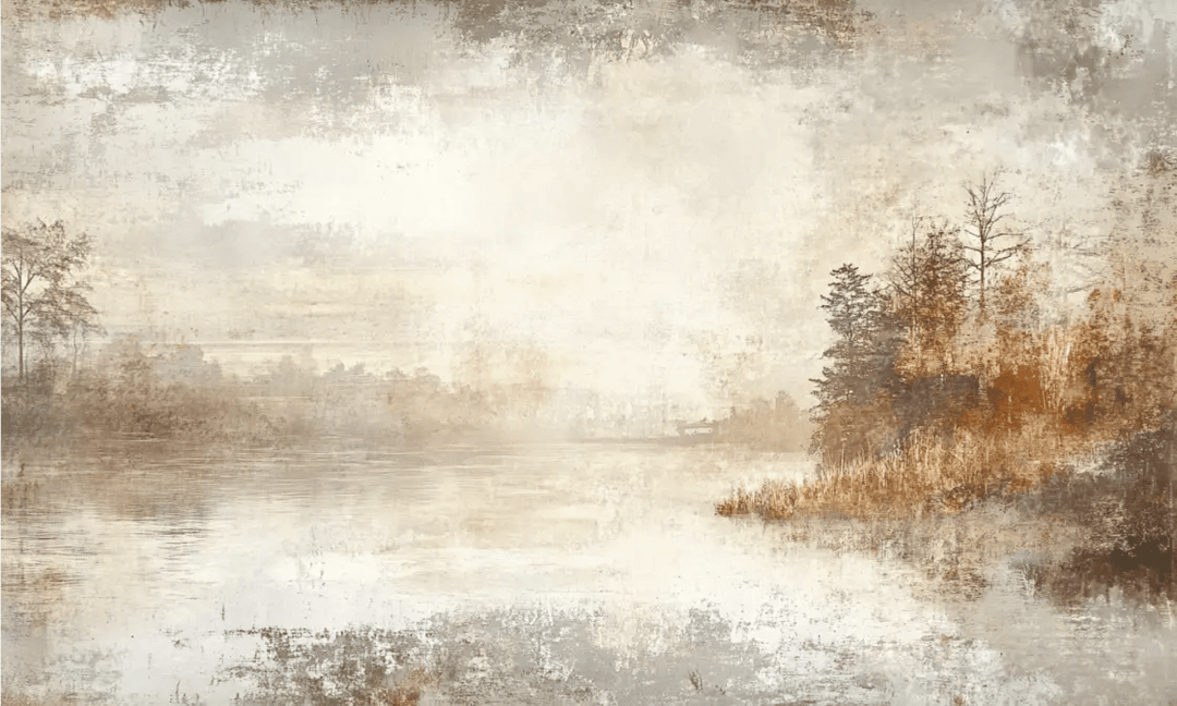 Brumes d’Automne - Papier Peint Panoramique Forêt Brumeuse - Illulart: Papier peint panoramique