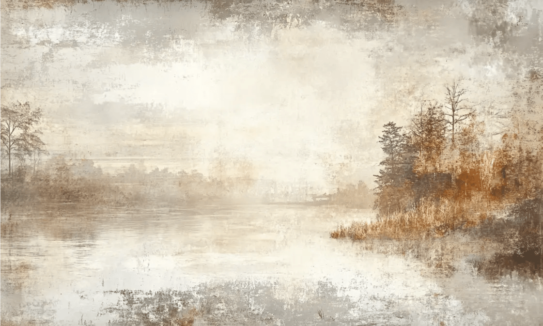 Brumes d’Automne - Papier Peint Panoramique Forêt Brumeuse - Illulart: Papier peint panoramique