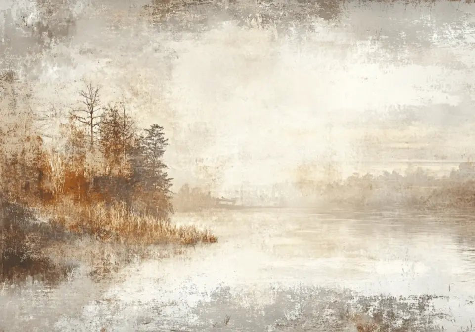 Brumes d’Automne - Papier Peint Panoramique Forêt Brumeuse - Illulart: Papier peint panoramique