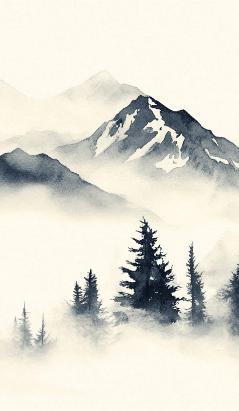 Brumes des sommets - Illulart: Papier peint panoramique