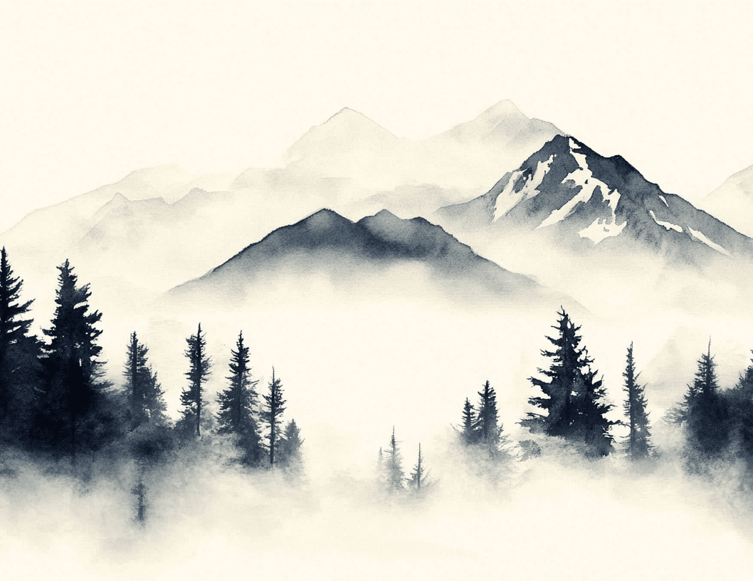 Brumes des sommets - Illulart: Papier peint panoramique