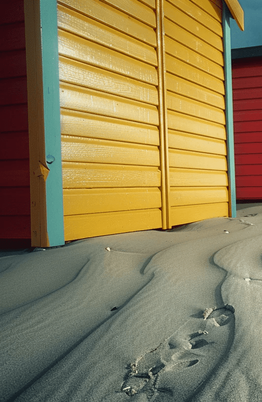 Cabanes de plage en couleurs