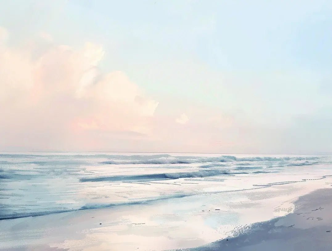 Calme des Vagues à l'Aube - Illulart: Papier peint panoramique