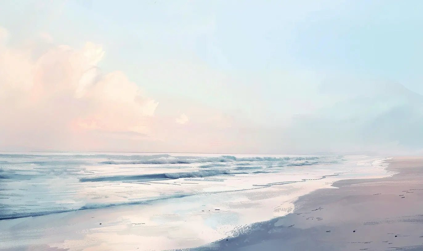 Calme des Vagues à l'Aube - Illulart: Papier peint panoramique