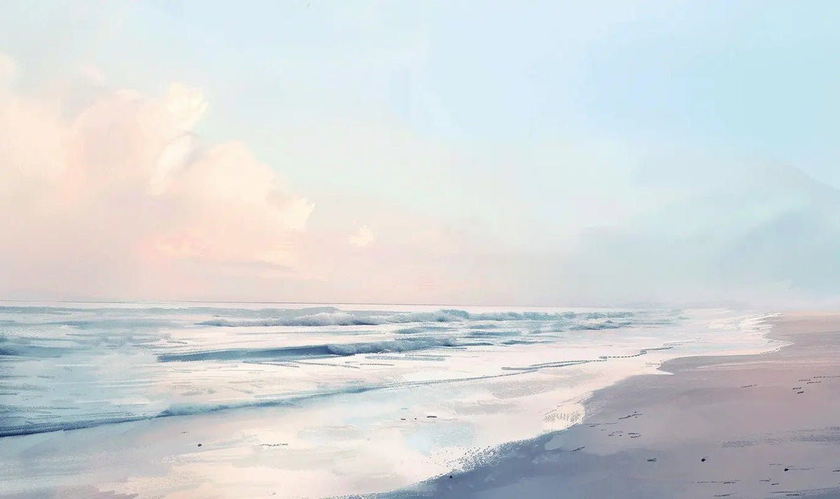 Calme des Vagues à l'Aube - Illulart: Papier peint panoramique