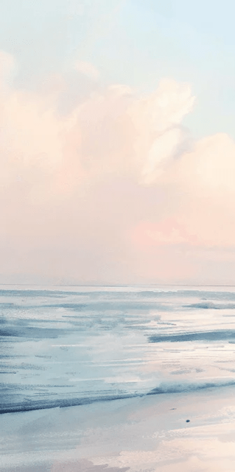 Calme des Vagues à l'Aube - Illulart: Papier peint panoramique