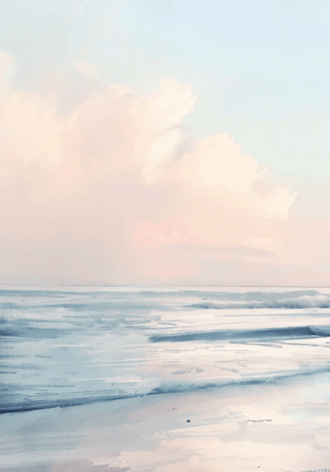 Calme des Vagues à l'Aube - Illulart: Papier peint panoramique